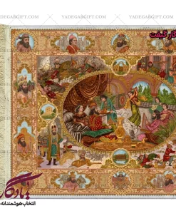 تابلو فرش ماشینی طرح آثار ایرانی بزم خسرو پرویز کد i51 | یادگار گیفت