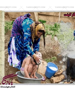 تابلو فرش ماشینی طرح آثار ایرانی حمام عشایر کد i9 | یادگار گیفت