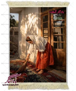 تابلو فرش ماشینی طرح آثار ایرانی دختر روستایی کد i72 - یادگار گیفت