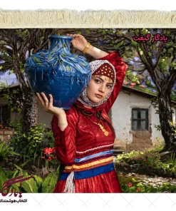 تابلو فرش ماشینی طرح آثار ایرانی کوزه به دوش کد i95 - یادگار گیفت