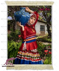تابلو فرش ماشینی طرح آثار ایرانی کوزه به دوش کد i95 - یادگار گیفت
