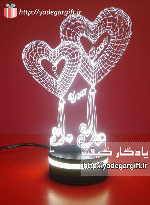 چراغ خواب سه بعدی طرح قلب