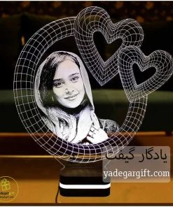 چراغ خواب سه بعدی چهره طرح قلب - یادگار گیفت