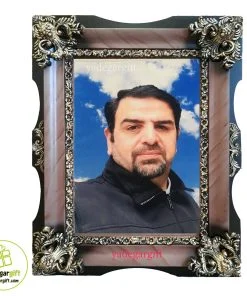 قاب تابلو فرش چوبی لویی قهوه ای ابر و باد - یادگار گیفت
