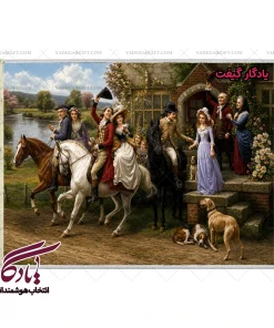 تابلو فرش ماشینی طرح فرانسوی بدرقه مهمان کد f2 | یادگار گیفت