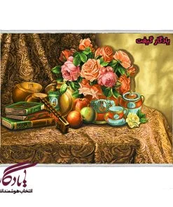 تابلوفرش طرح گل و گیتار کد g163 - یادگار گیفت