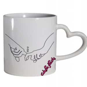 چاپ عکس روی لیوان سرامیکی دسته قلبی با ارسال رایگان-1