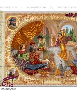 تابلو فرش ایرانی شادمانی خسرو پرویز کد i13 - یادگار گیفت