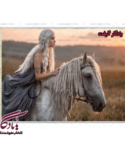تابلو فرش شاهدخت سوار بر اسب سفید کد d1 | یادگار گیفت