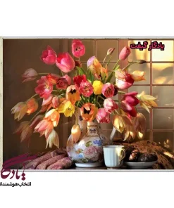 تابلو فرش طرح گل لاله و انجیر کد g10 - یادگار گیفت
