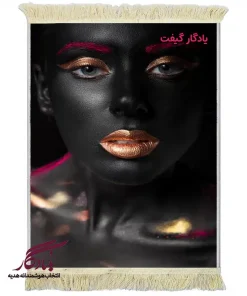 تابلو فرش مدرن طرح ماهروی سیاه کد md11 - یادگار گیفت