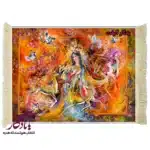 تابلو فرش مینیاتور طرح آهو و پری کد mi11
