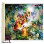 تابلوفرش مینیاتور طرح مکتب عشق کد mi12-1