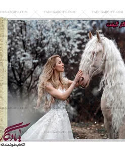 تابلو فرش پرنسس روس و اسب سفید کد d4 | یادگار گیفت