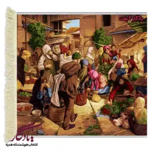 تابلوفرش ایرانی طرح بازار رشت کد i40-1
