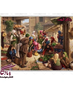 تابلو فرش ایرانی طرح بازار رشت کد i40 - یادگار گیفت