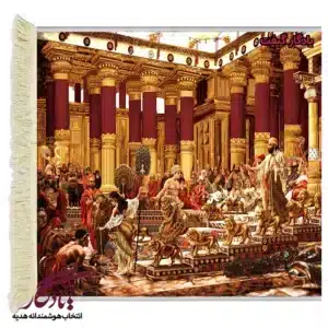 تابلوفرش ایرانی طرح سلیمان و ملکه سبا کد i41-1