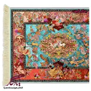 تابلوفرش ایرانی طرح شکارگاه کد i45-1