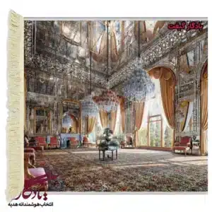 تابلوفرش ایرانی طرح کاخ گلستان کد i44-1