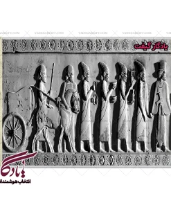 تابلو فرش ماشینی طرح تندیس سربازان هخامنشی کد t01 - یادگار گیفت