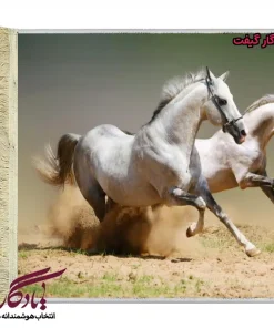 تابلوفرش ماشینی طرح حیوانات دشت اسب ها کد h16-1