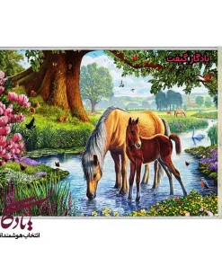 تابلو فرش ماشینی طرح حیوانات کُره اسب کد h25