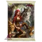 تابلو فرش ماشینی طرح دوشیزه ملکه وحوش کد D24