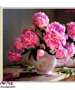 تابلو فرش ماشینی طرح گل صدتومانی کد g29 - یادگار گیفت