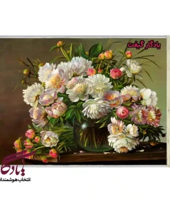 تابلو فرش ماشینی طرح گل مینا کد g18 - یادگار گیفت