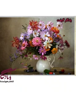 تابلو فرش ماشینی طرح گل و بلوبری کد g27 - یادگار گیفت