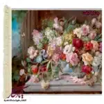 تابلوفرش ماشینی طرح گل و سنگ کد g21-1