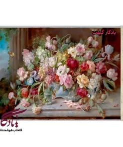 تابلو فرش ماشینی طرح گل و سنگ کد g21 - یادگار گیفت