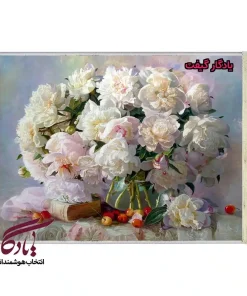 تابلو فرش ماشینی طرح گل و کتاب کد g20 - یادگار گیفت