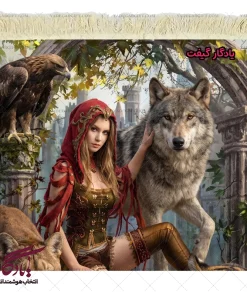 تابلو فرش ماشینی طرح دوشیزه ملکه وحوش کد d24 | یادگار گیفت