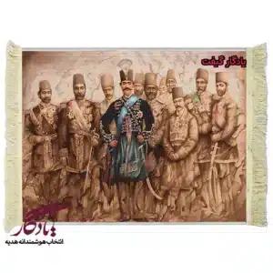 تابلو فرش ایرانی ناصرالدین شاه و درباریان کد I54
