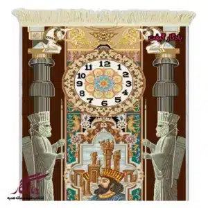 تابلو فرش طرح ایرانی ساعت سرباز هخامنشی کد i68-1