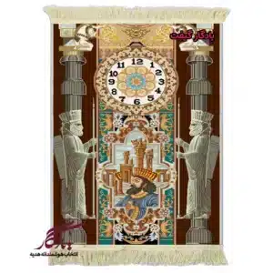 تابلو فرش طرح ایرانی ساعت سرباز هخامنشی کد i68