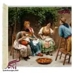 تابلو فرش طرح فرانسوی گفتگوی دوستانه کد f31-1