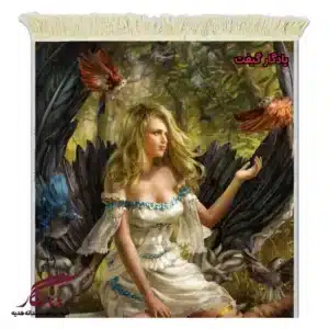 تابلو فرش ماشینی طرح دوشیزه افسانه ای کد d38-1