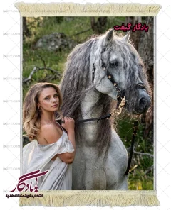 تابلو فرش ماشینی طرح دوشیزه دست در لجام کد d60 | یادگار گیفت