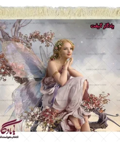 تابلو فرش ماشینی طرح دوشیزه فرشته آسمانی کد d42 | یادگار گیفت