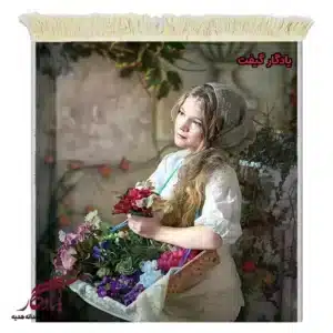 تابلو فرش ماشینی طرح دوشیزه گلفروش بینوا کد d64-1