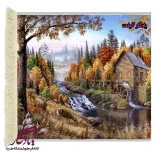 تابلو فرش ماشینی طرح منظره آسیاب آبی کد m50-1