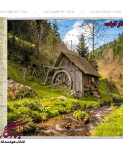 تابلو فرش ماشینی طرح منظره آسیاب قدیمی کد m52 - یادگار گیفت