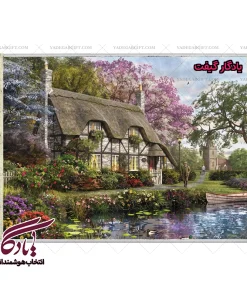 تابلو فرش ماشینی طرح منظره بلم و برکه کد m51 - یادگار گیفت