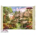 تابلو فرش ماشینی طرح منظره خانه باغ کد m57