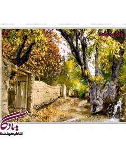 تابلو فرش ماشینی طرح منظره خزان پاییزی کد m40 - یادگار گیفت