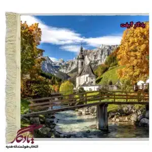 تابلو فرش ماشینی طرح منظره دهکده رامسائو کد m32-1