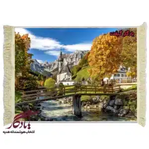 تابلو فرش ماشینی طرح منظره دهکده رامسائو کد m32