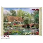 تابلو فرش ماشینی طرح منظره رود و مرغابی ها کد m53